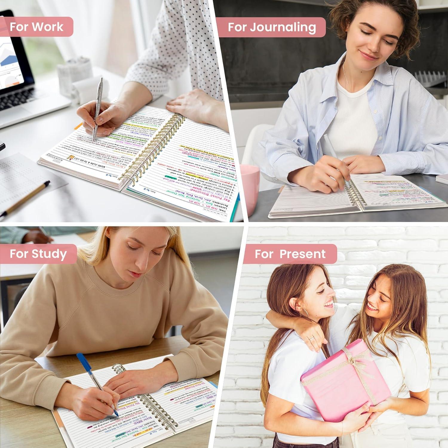 image:imageLarge Spiral Notebook with Dividers amp Tabs 85 x 11 Hardcover 5 Subject Notebook for Work 280 pages College Ruled Cute Journal for Women Perfect for Study amp Office Note Taking GardenSFloral Gallery