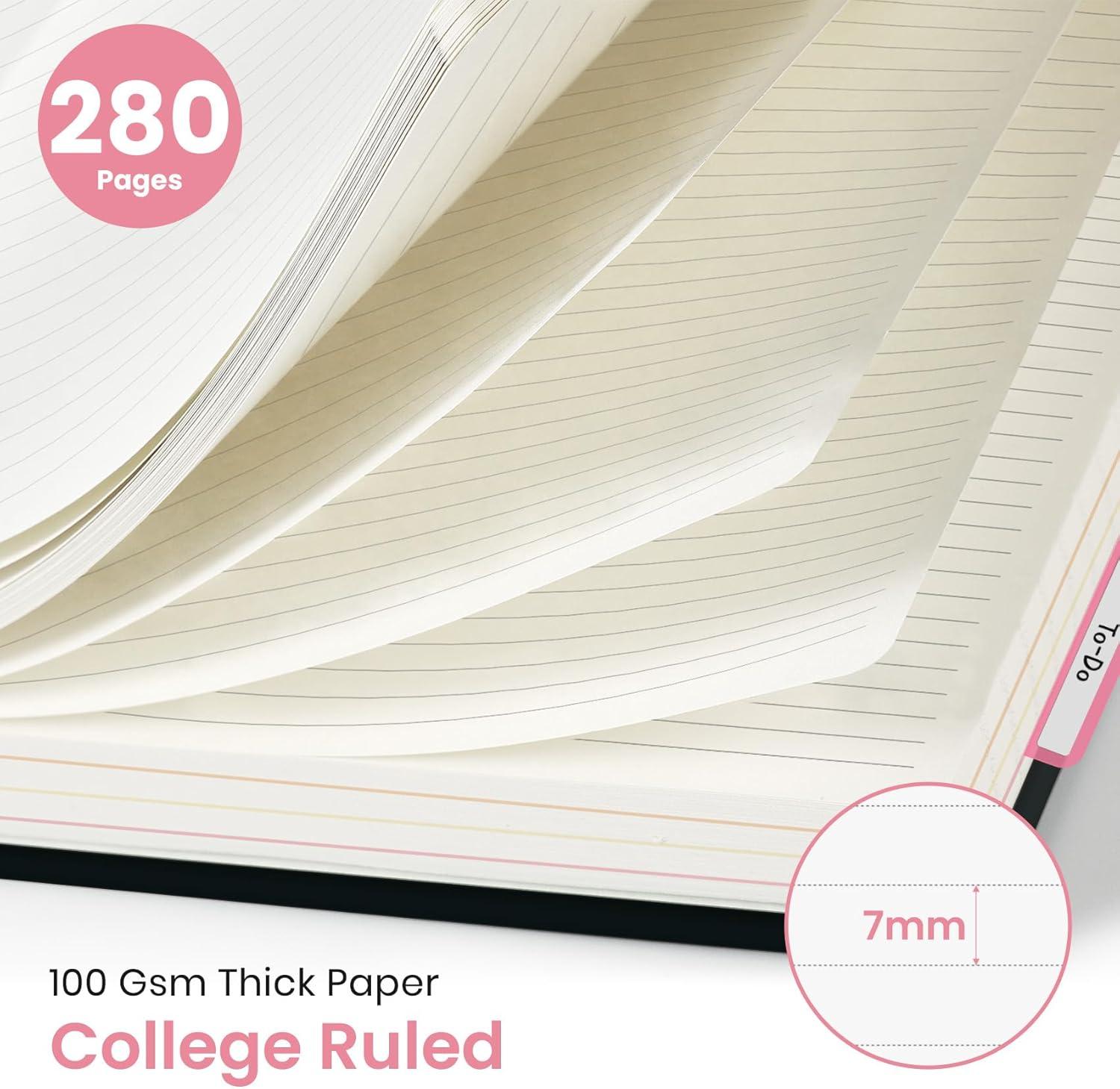 image:imageLarge Spiral Notebook with Dividers amp Tabs 85 x 11 Hardcover 5 Subject Notebook for Work 280 pages College Ruled Cute Journal for Women Perfect for Study amp Office Note Taking GardenIHummingbird