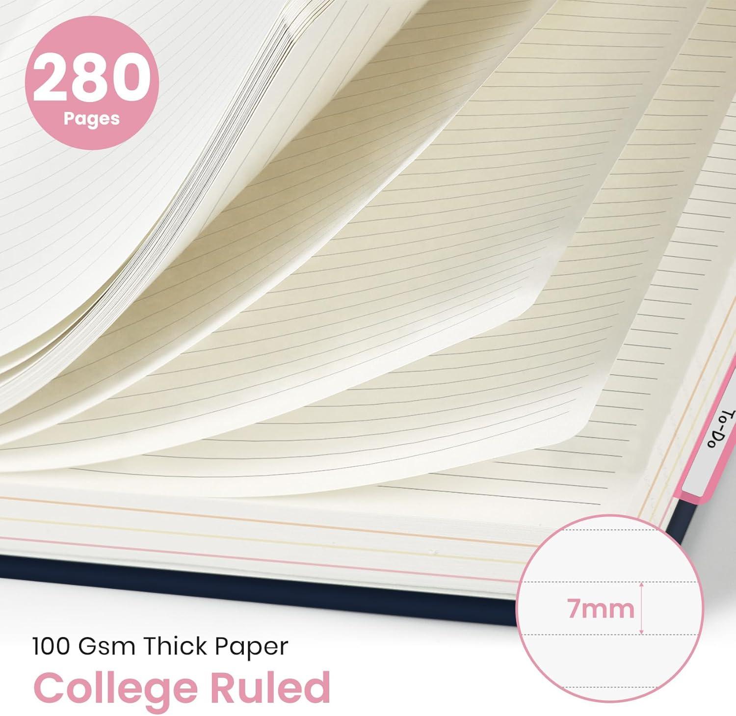 image:imageLarge Spiral Notebook with Dividers amp Tabs 85 x 11 Hardcover 5 Subject Notebook for Work 280 pages College Ruled Cute Journal for Women Perfect for Study amp Office Note Taking GardenONocturne Garden