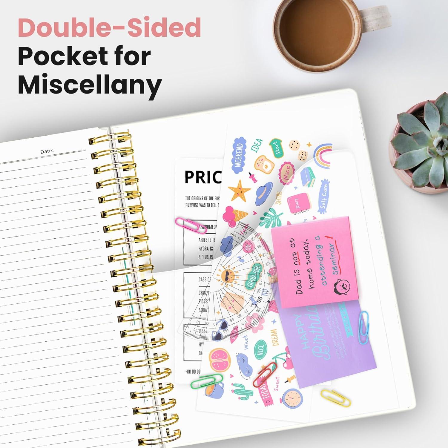 image:imageLarge Spiral Notebook with Dividers amp Tabs 85 x 11 Hardcover 5 Subject Notebook for Work 280 pages College Ruled Cute Journal for Women Perfect for Study amp Office Note Taking GardenSFloral Gallery