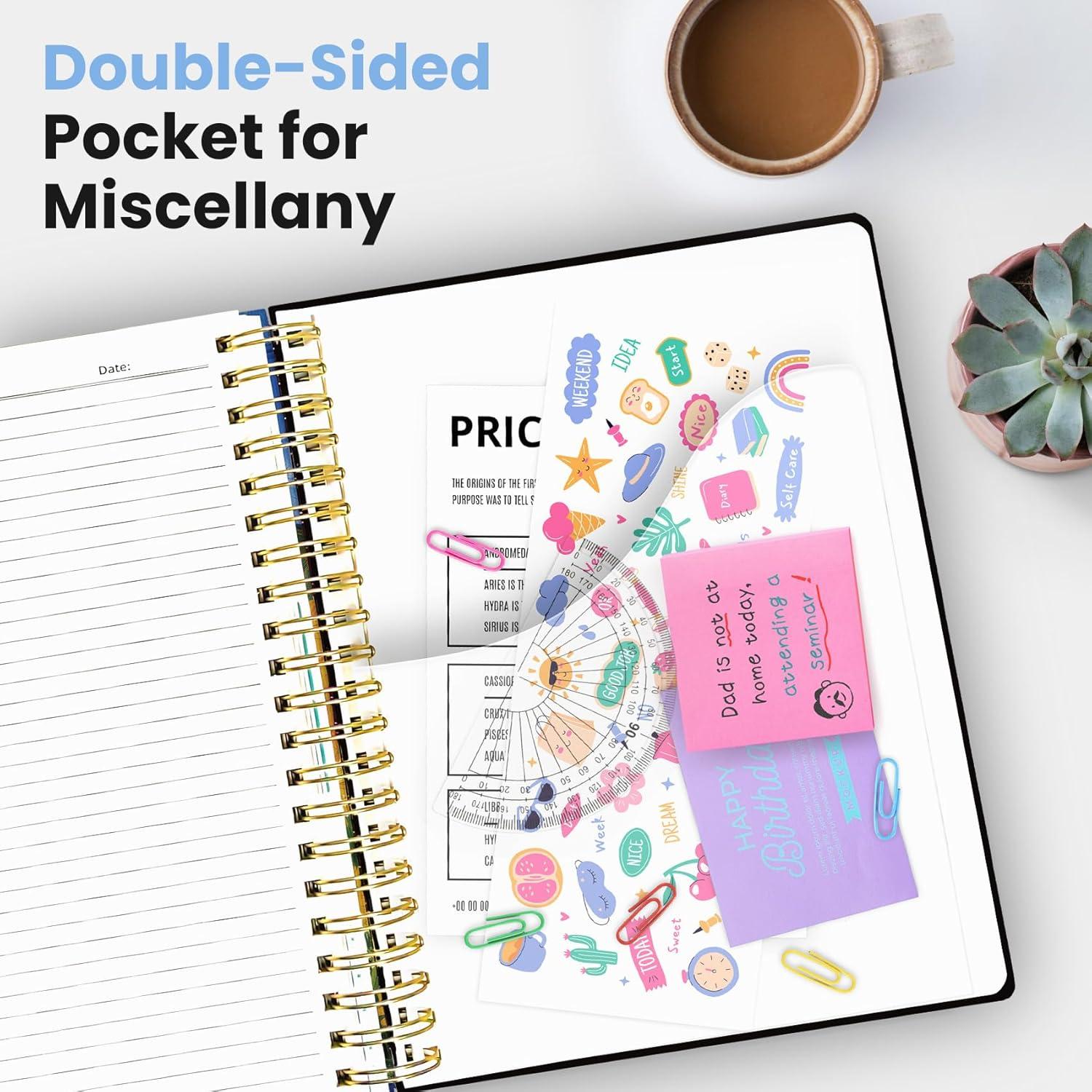 image:imageLarge Spiral Notebook with Dividers amp Tabs 85 x 11 Hardcover 5 Subject Notebook for Work 280 pages College Ruled Cute Journal for Women Perfect for Study amp Office Note Taking GardenQMidnight Stroll