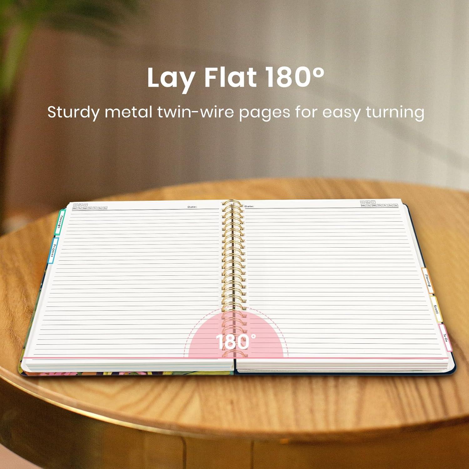 image:imageLarge Spiral Notebook with Dividers amp Tabs 85 x 11 Hardcover 5 Subject Notebook for Work 280 pages College Ruled Cute Journal for Women Perfect for Study amp Office Note Taking GardenIHumming Glow