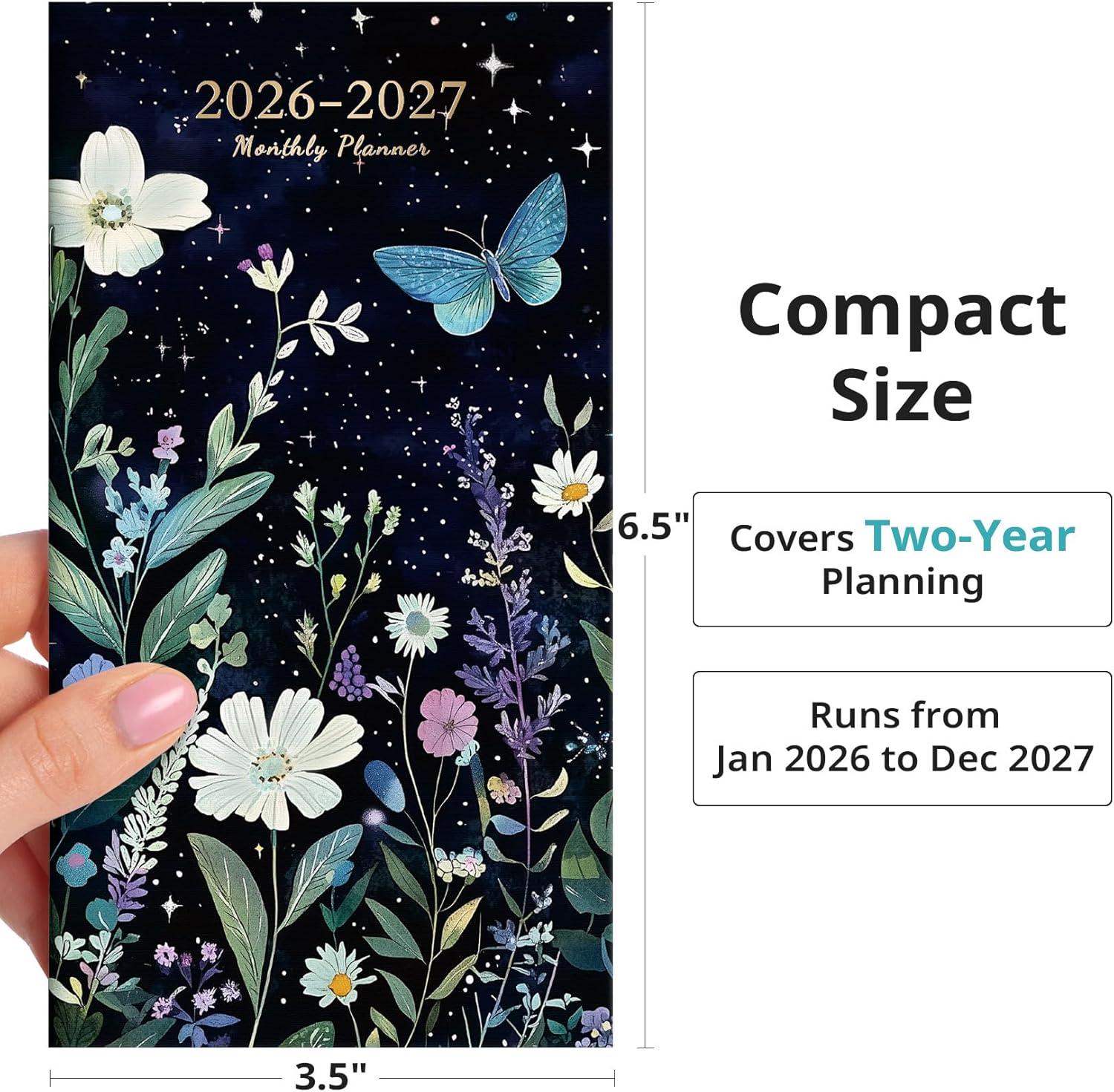 image:imagePocket Calendar 20262027 for Purse Two Year Monthly Planner Pocket Size Jan 2026 to Dec 2027 Monthly Planner Small Size 65 x 35 Color SplashACelestial