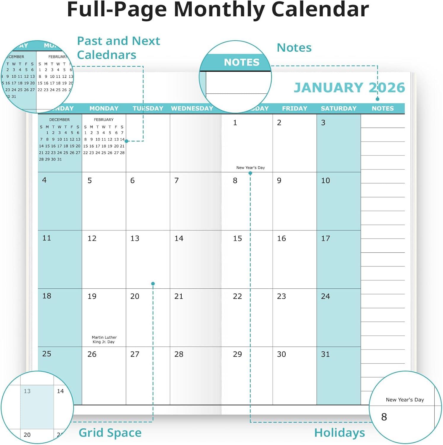 image:imagePocket Calendar 20262027 for Purse Two Year Monthly Planner Pocket Size Jan 2026 to Dec 2027 Monthly Planner Small Size 65 x 35 Color SplashJLeopard