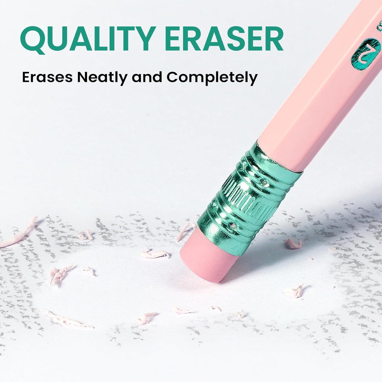 image:imageTaja 150 Pack 2 HB Pencils Bulk PreSharpened WoodCased Pencils with Erasers Large Pack Writing amp Drawing Pencils for School Classroom Testing MacaronMulticolor