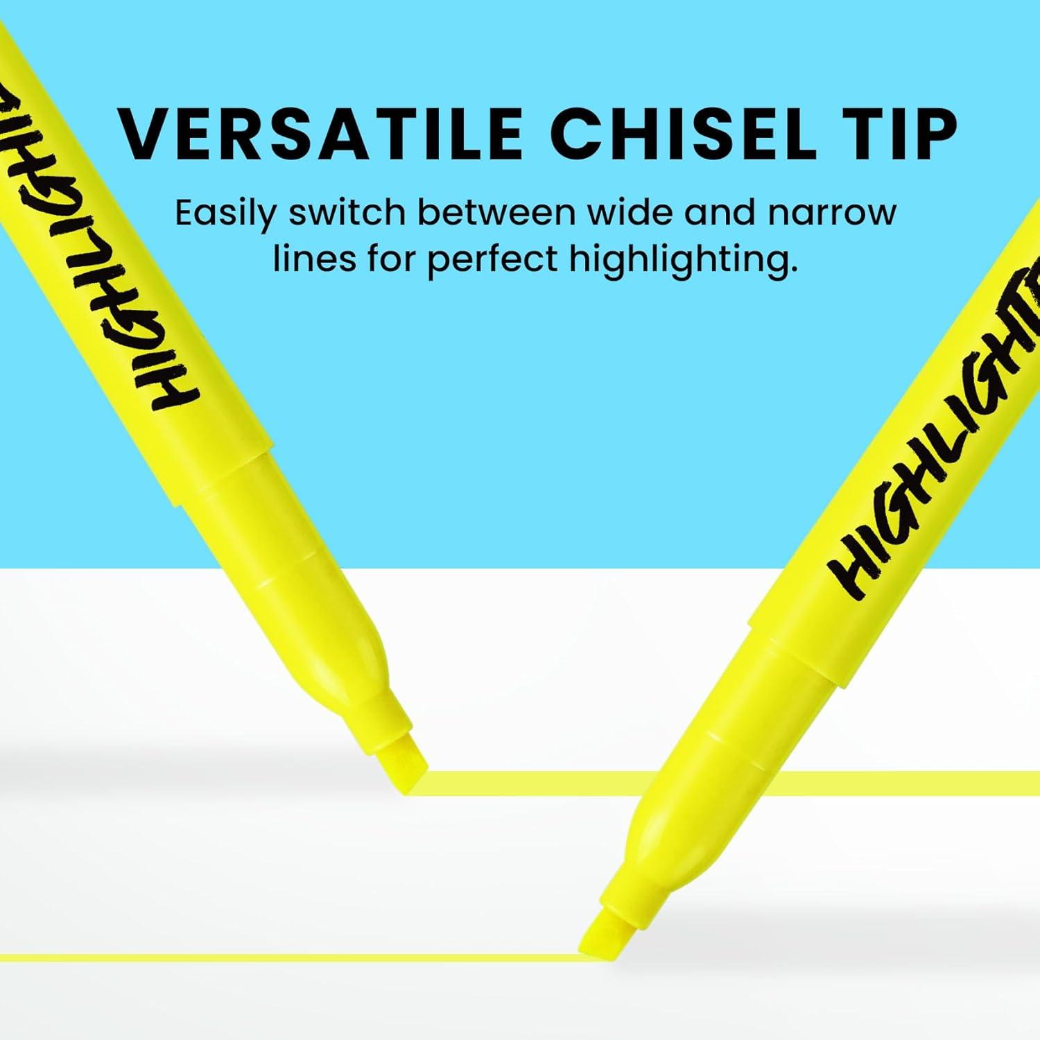 image:imageTaja 96 Pack Yellow Highlighters Bulk Chisel Tip Highlighters Markers Set with No Bleed Ink Perfect for Office Supplies