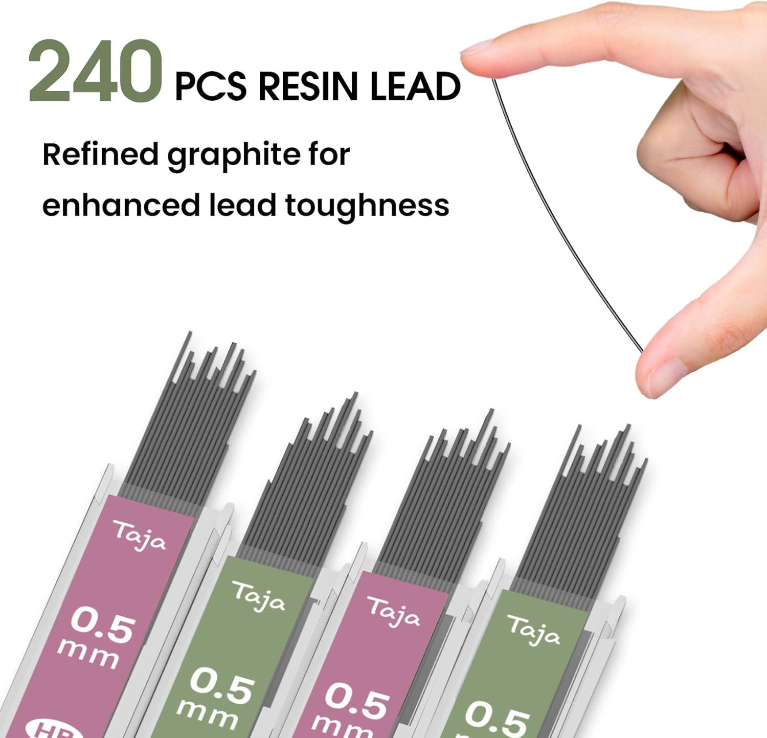 image:imageTaja Aesthetic 05mm Mechanical Pencil Set with Case 3 Vintage Mechanical Pencils 4 Tubes HB 2 Lead Refills 3 Erasers amp 12 Eraser Refills Cute Pencil Kit for Back to School Stationery Supplies