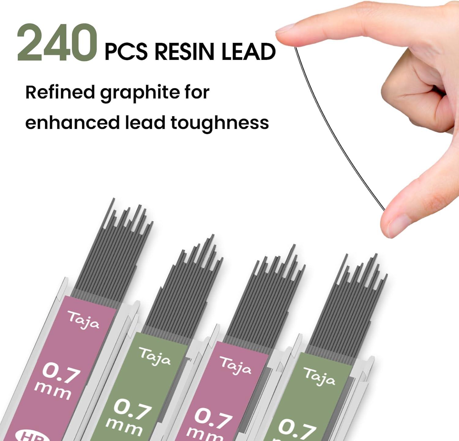image:imageTaja Aesthetic 07mm Mechanical Pencil Set with Case 3 Vintage Mechanical Pencils 4 Tubes HB 2 Lead Refills 3 Erasers amp 12 Eraser Refills Cute Pencil Kit for Back to School Stationery Supplies