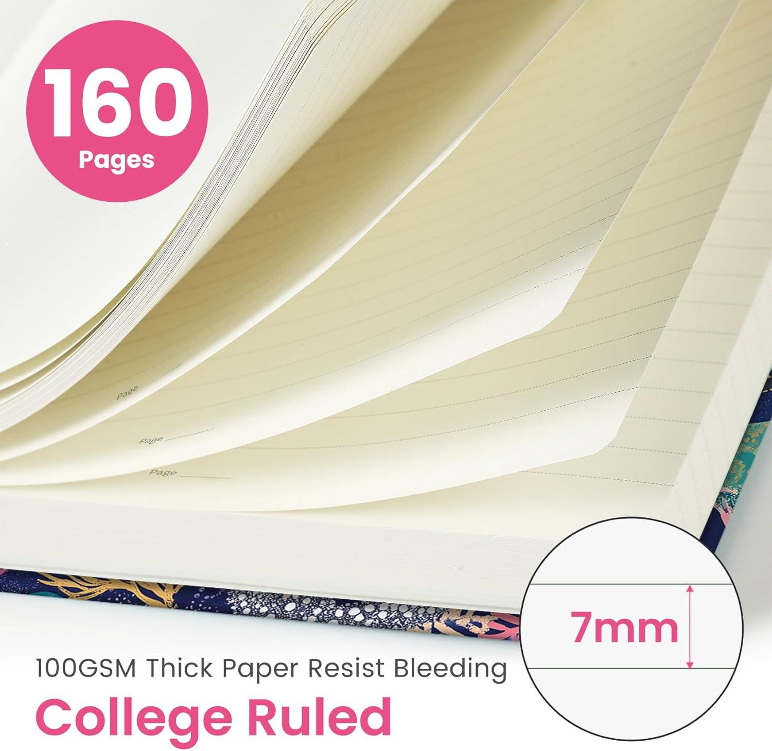 image:imageTaja Aesthetic Lined Journal for Women Pretty 6 x 8 Notebook for Work amp Note with 160 College Ruled Pages Hardcover Leather Notebook for Journaling Note Taking Bible Study Dreamscape HillsRCoral Reef