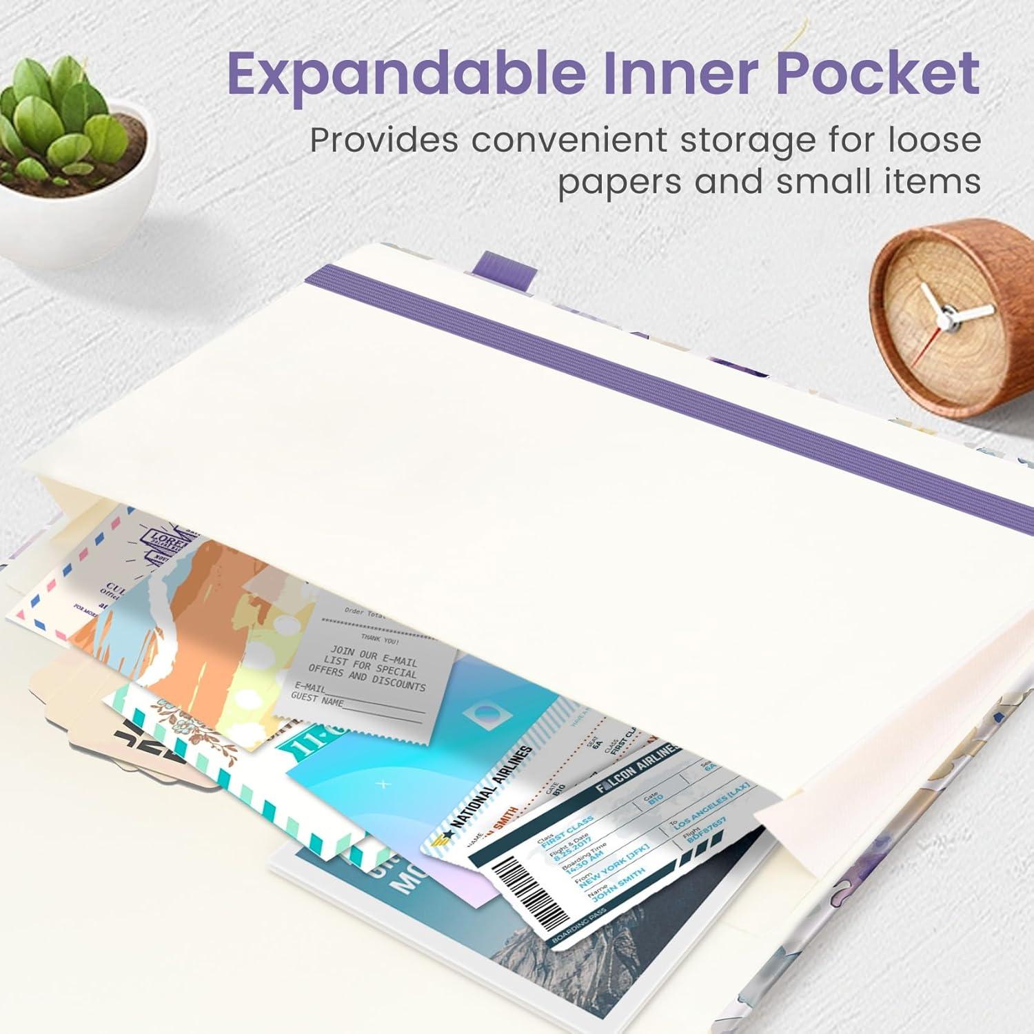 image:imageTaja Aesthetic Lined Journal for Women Pretty 6 x 8 Notebook for Work amp Note with 160 College Ruled Pages Hardcover Leather Notebook for Journaling Note Taking Bible Study Dreamscape HillsBPurple Blocks