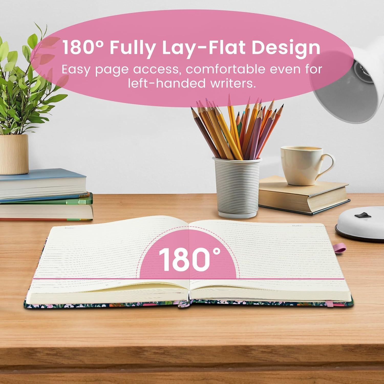 image:imageTaja Aesthetic Lined Journal for Women Pretty 6 x 8 Notebook for Work amp Note with 160 College Ruled Pages Hardcover Leather Notebook for Journaling Note Taking Bible Study Dreamscape HillsVMoonlit Cat