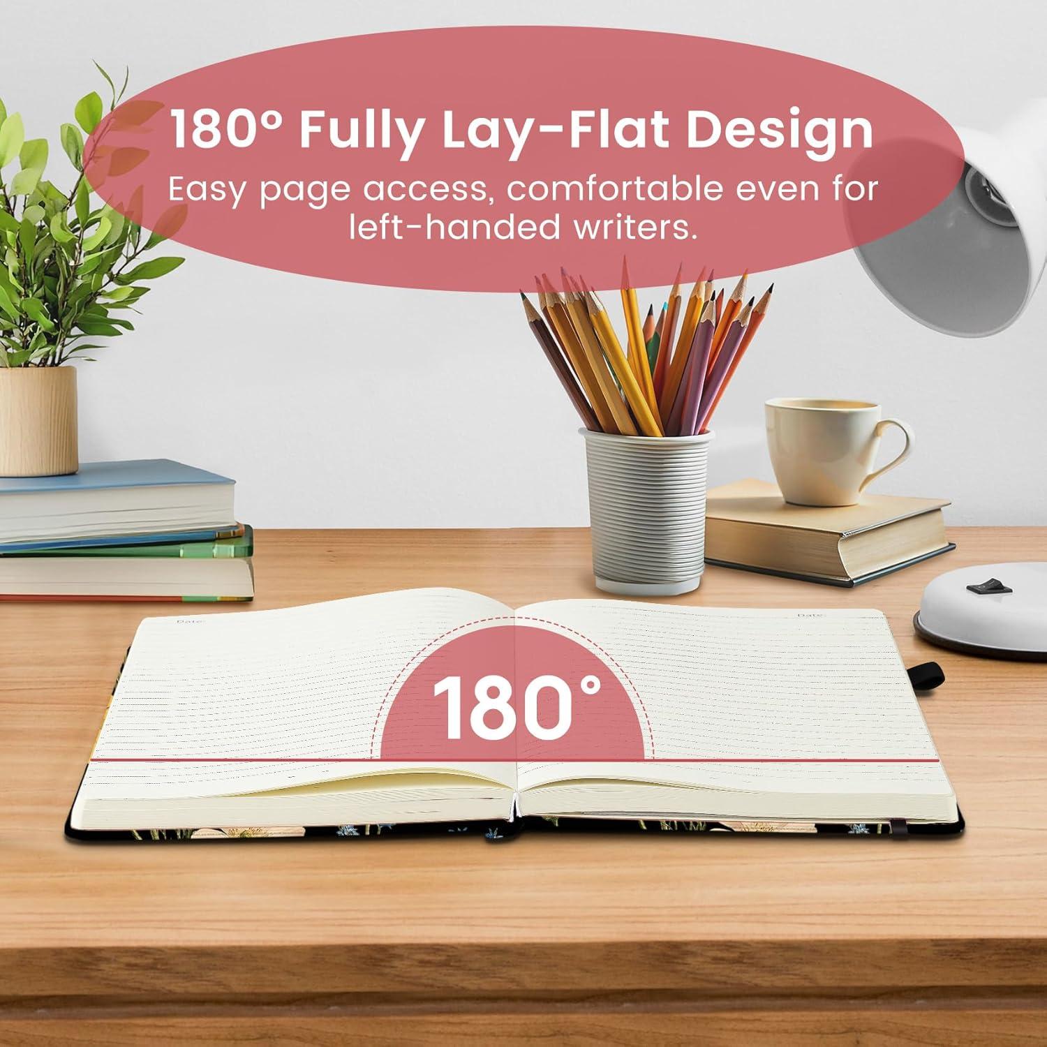 image:imageTaja Aesthetic Lined Journal for Women Pretty 6 x 8 Notebook for Work amp Note with 160 College Ruled Pages Hardcover Leather Notebook for Journaling Note Taking Bible Study Dreamscape HillsEPeony Bloom