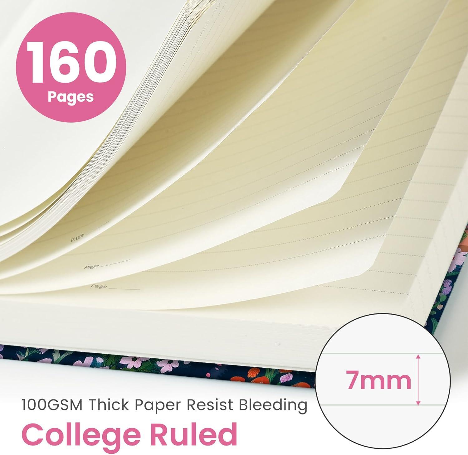 image:imageTaja Aesthetic Lined Journal for Women Pretty 6 x 8 Notebook for Work amp Note with 160 College Ruled Pages Hardcover Leather Notebook for Journaling Note Taking Bible Study Dreamscape HillsVMoonlit Cat