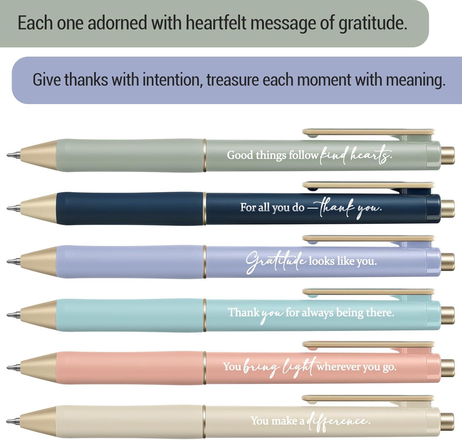 image:imageTaja Gel Pens 6 Pcs Quick Dry Black Gel Ink Pens 05mm Fine Point Smooth Writing Pens for Journaling and Note Taking Cute Aesthetic Pens for Women amp MenBluePastelGratitude