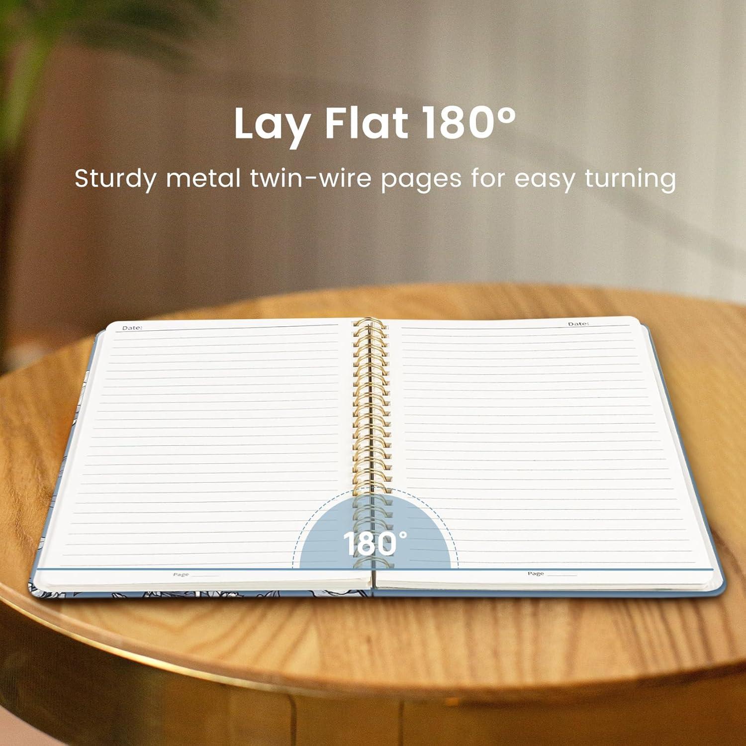 image:imageTaja Lined Spiral Journal Notebook for Women A5 Cute College Ruled Hardcover Notebook for Work amp Note Taking Pretty Journal for Writing 140 Pages Flower GardenmButterfly Peony