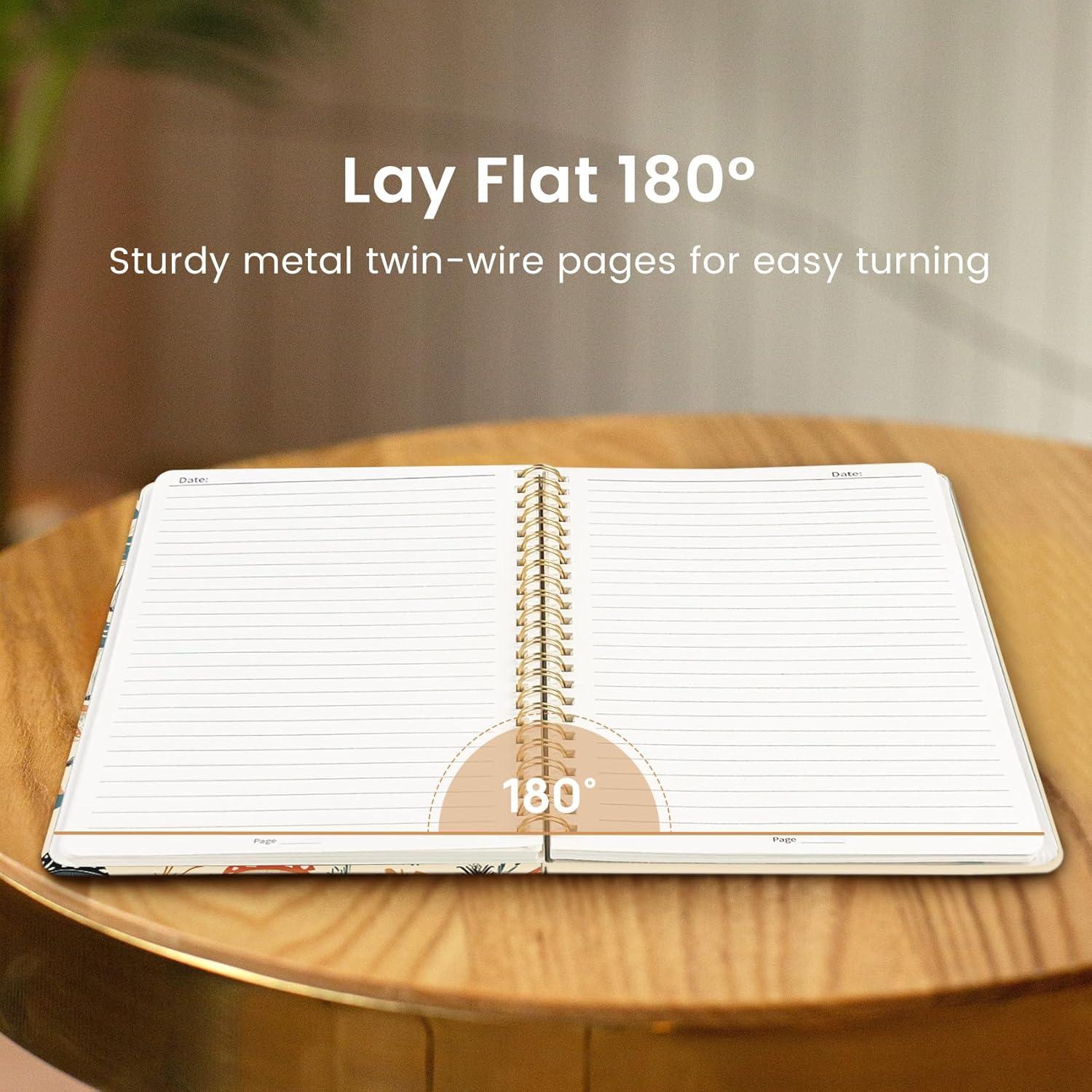 image:imageTaja Lined Spiral Journal Notebook for Women A5 Cute College Ruled Hardcover Notebook for Work amp Note Taking Pretty Journal for Writing 140 Pages Flower GardensMushrooms Grove