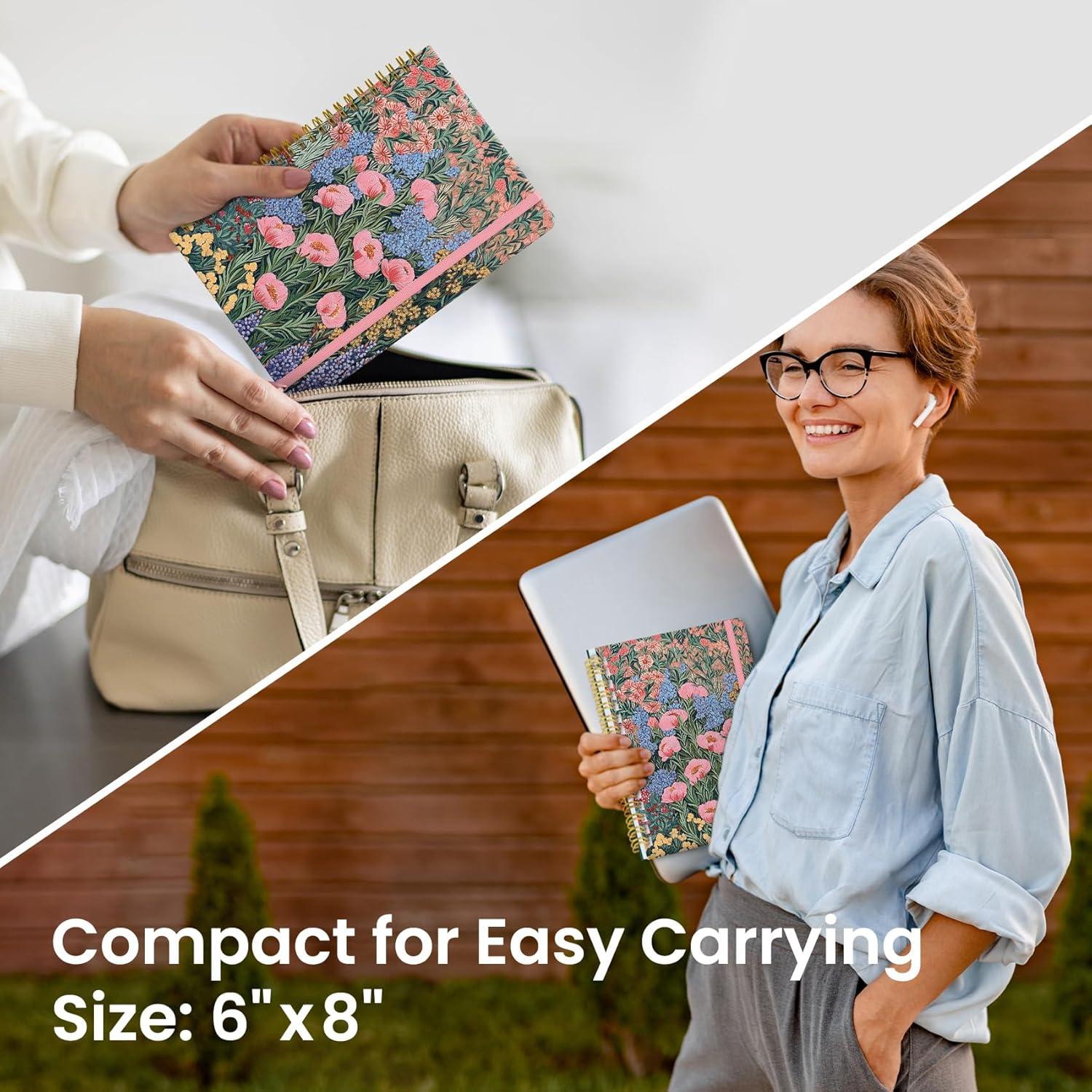 image:imageTaja Lined Spiral Journal Notebook for Women A5 Cute College Ruled Hardcover Notebook for Work amp Note Taking Pretty Journal for Writing 140 Pages Flower GardentBlooming Symphony
