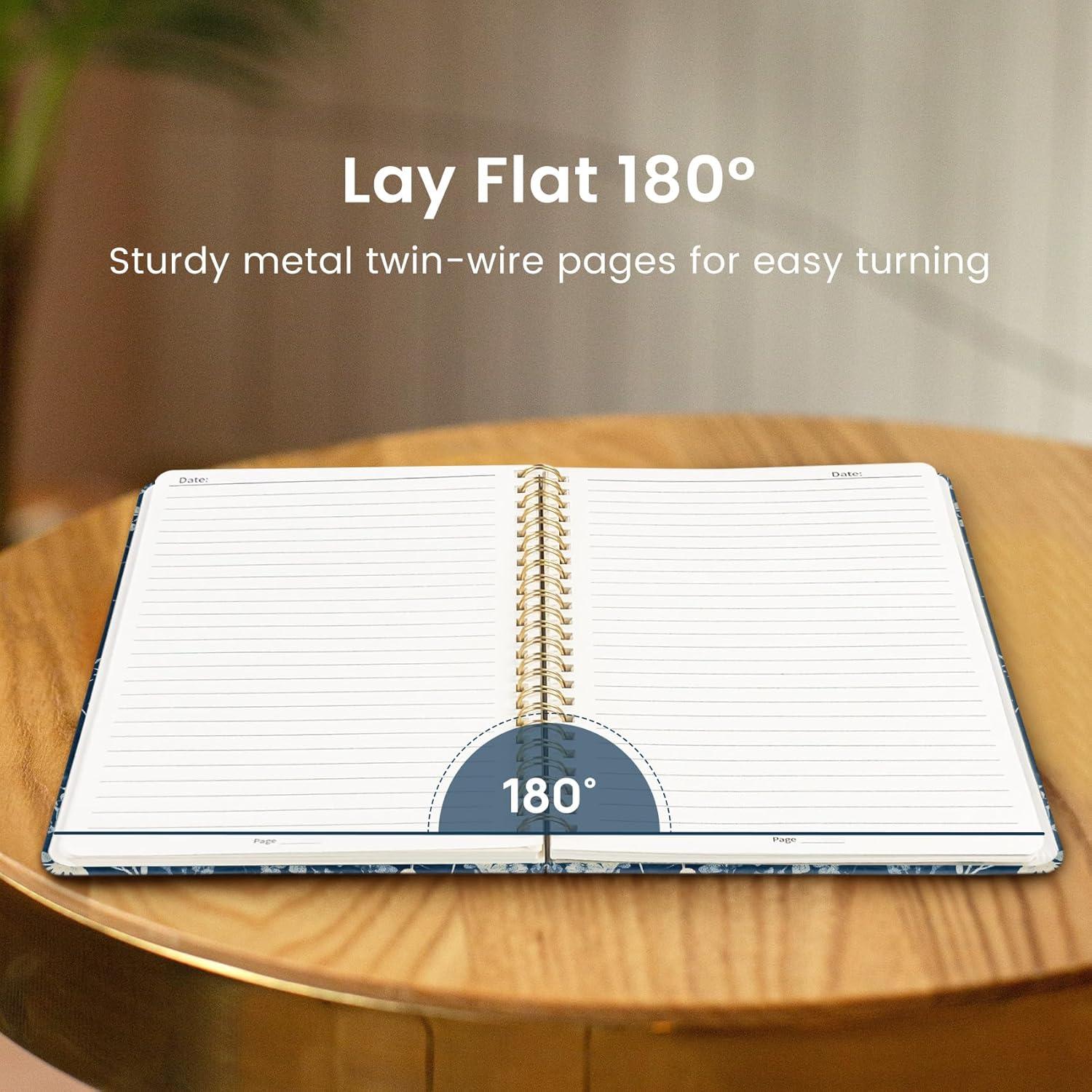 image:imageTaja Lined Spiral Journal Notebook for Women A5 Cute College Ruled Hardcover Notebook for Work amp Note Taking Pretty Journal for Writing 140 Pages Flower GardeniRustic Bloom