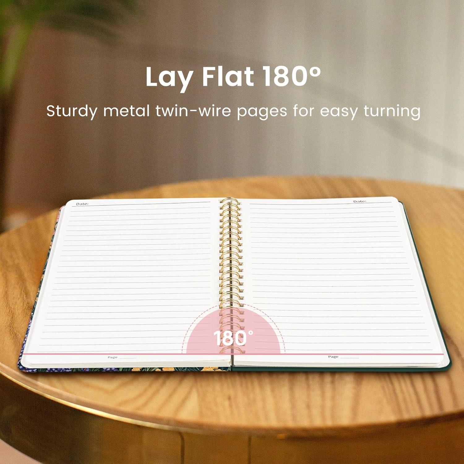 image:imageTaja Lined Spiral Journal Notebook for Women A5 Cute College Ruled Hardcover Notebook for Work amp Note Taking Pretty Journal for Writing 140 Pages Flower GardentBlooming Symphony