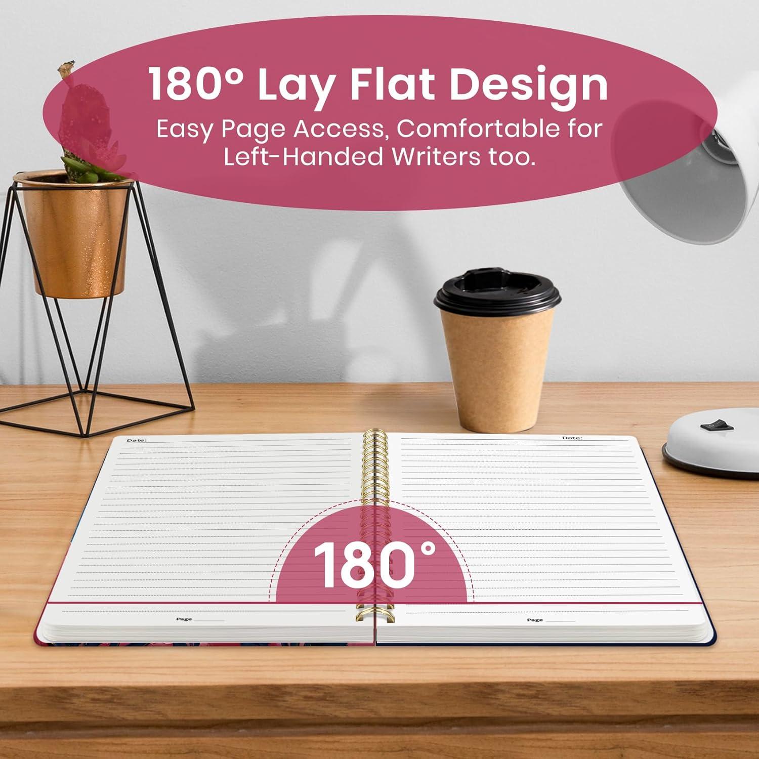 image:imageTaja Lined Spiral Journal Notebook for Women Pretty College Ruled Notebook for Work amp Note Taking A5 Hardcover Journal for Writing Cute Aesthetic 140 Pages ButterflyRLunar Flight