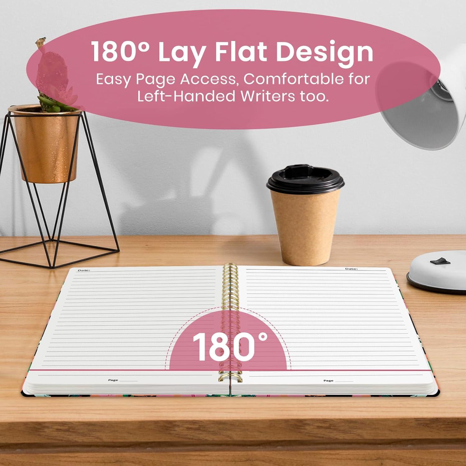 image:imageTaja Lined Spiral Journal Notebook for Women Pretty College Ruled Notebook for Work amp Note Taking A5 Hardcover Journal for Writing Cute Aesthetic 140 Pages ButterflyXBlossom Drift