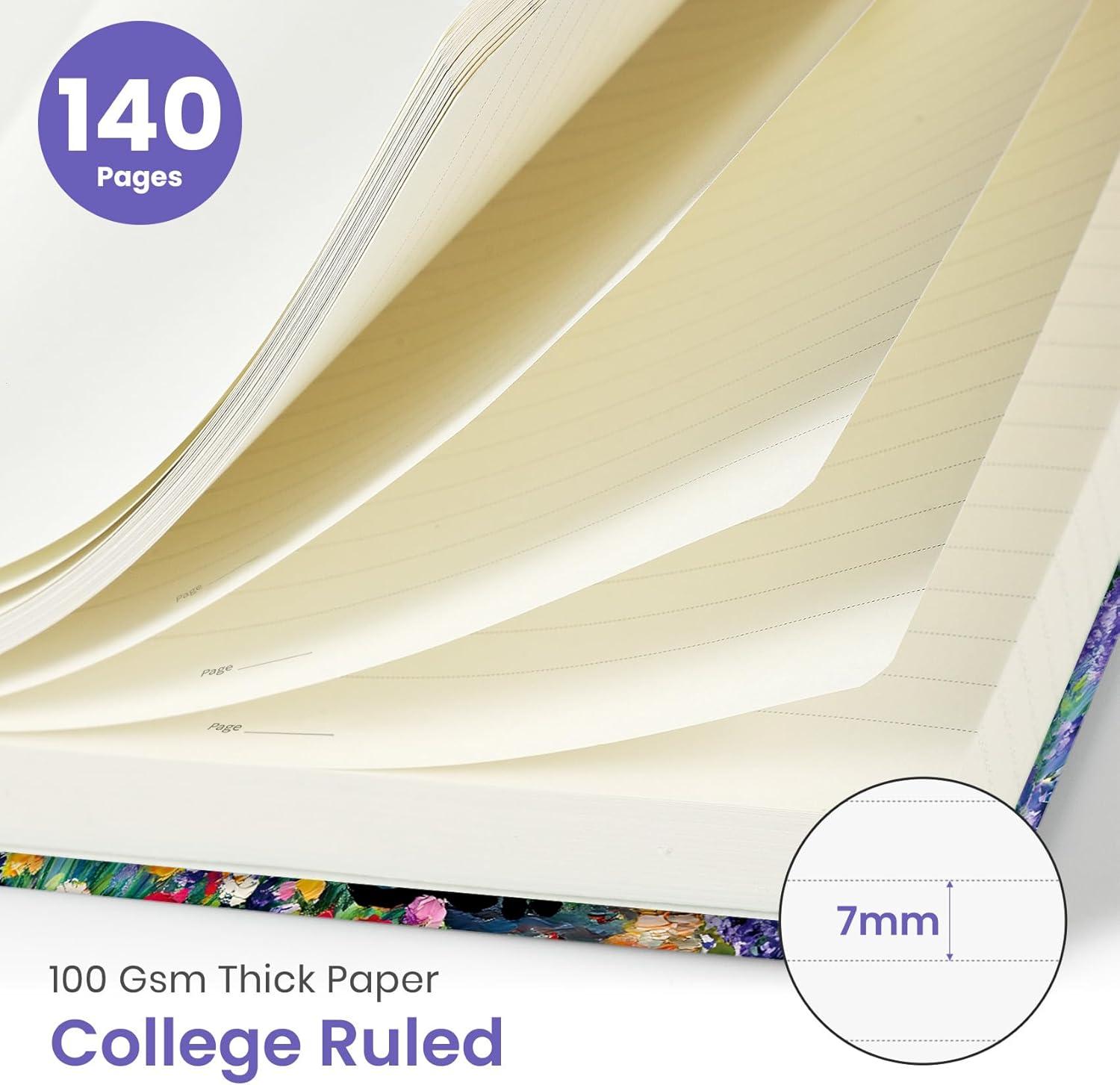 image:imageTaja Lined Spiral Journal Notebook for Women Pretty College Ruled Notebook for Work amp Note Taking A5 Hardcover Journal for Writing Cute Aesthetic 140 Pages ButterflyWLavender Dusk