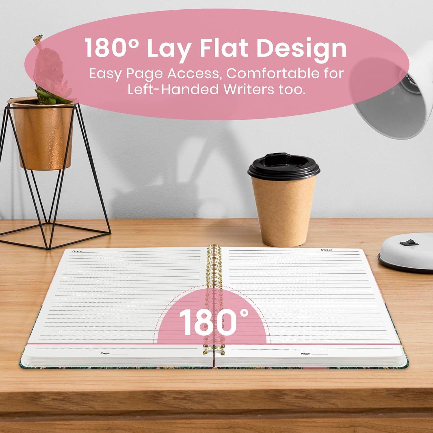 image:imageTaja Lined Spiral Journal Notebook for Women Pretty College Ruled Notebook for Work amp Note Taking A5 Hardcover Journal for Writing Cute Aesthetic 140 Pages ButterflyJWhirling Skies