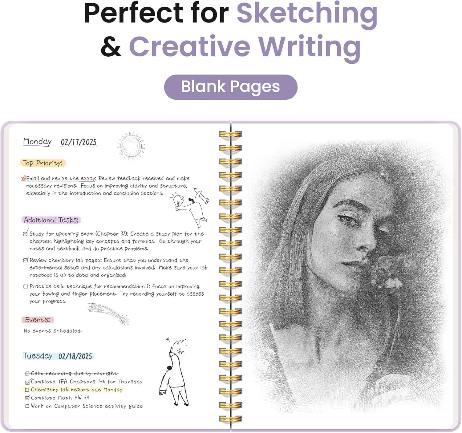 image:imageTaja Lined Spiral Journal Notebook for Women amp Men 140 Pages College Ruled Hardcover Notebook for Work amp Note Taking Journals for Writing A557 x 79 GreenEPurple