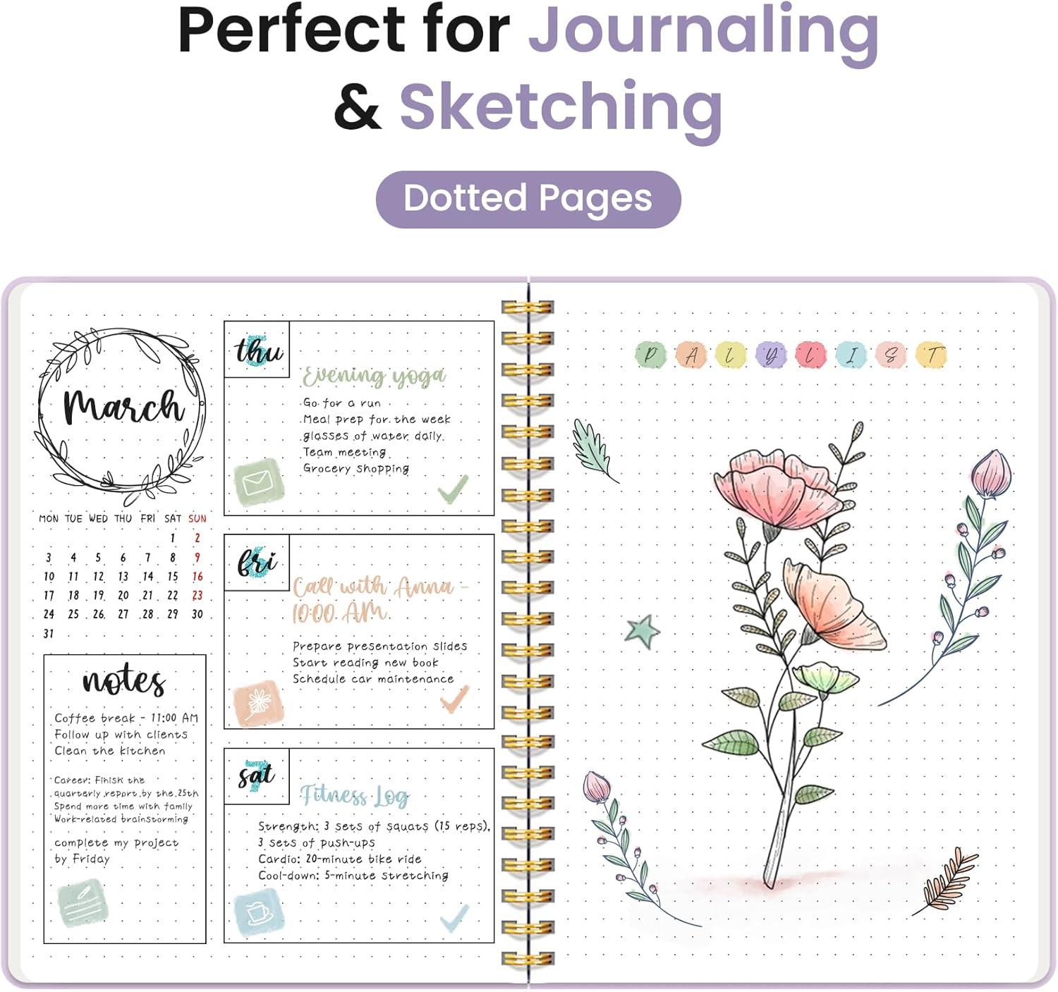 image:imageTaja Lined Spiral Journal Notebook for Women amp Men 140 Pages College Ruled Hardcover Notebook for Work amp Note Taking Journals for Writing A557 x 79 GreenEPurple