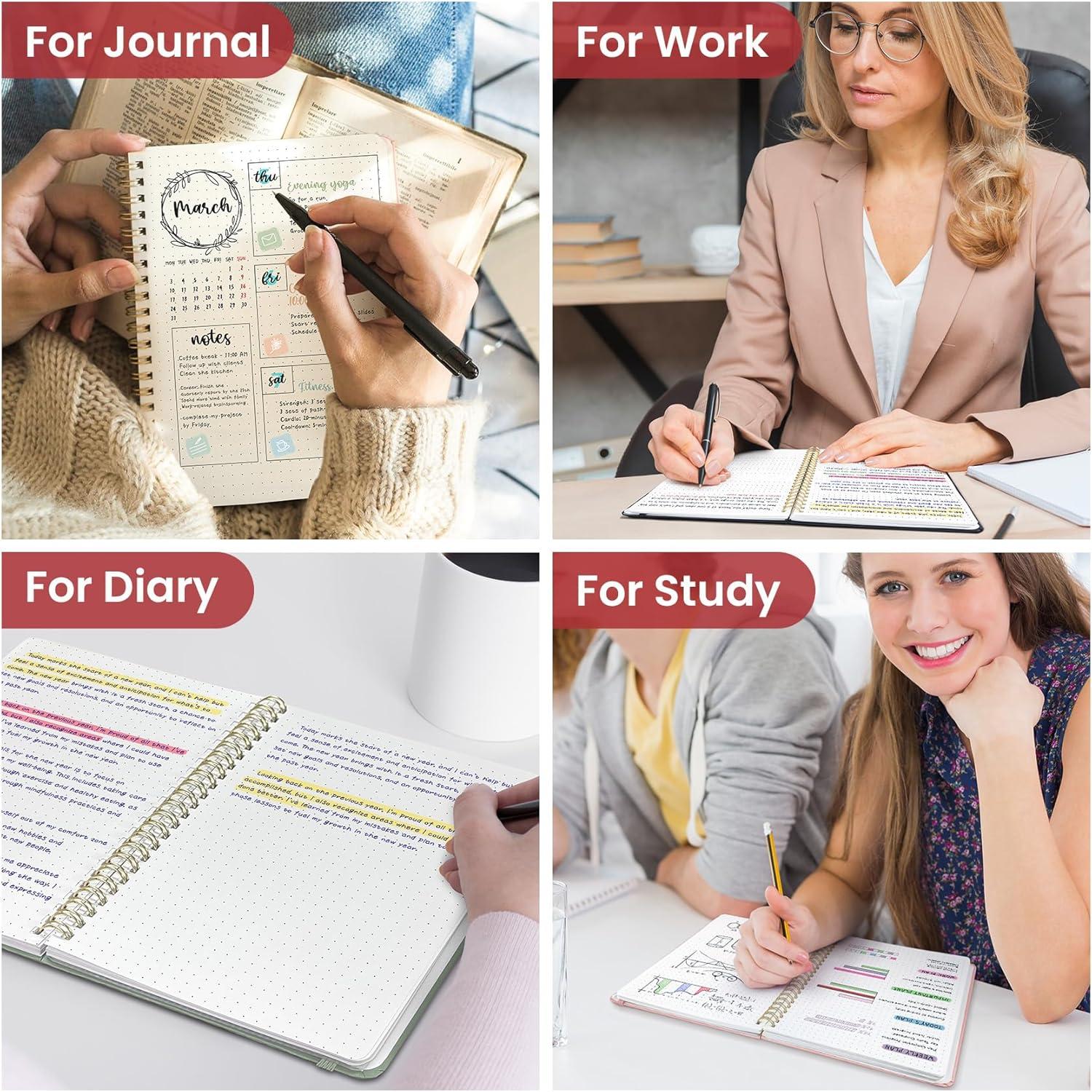 image:imageTaja Lined Spiral Journal Notebook for Women amp Men 140 Pages College Ruled Hardcover Notebook for Work amp Note Taking Journals for Writing A557 x 79 GreenCBlack