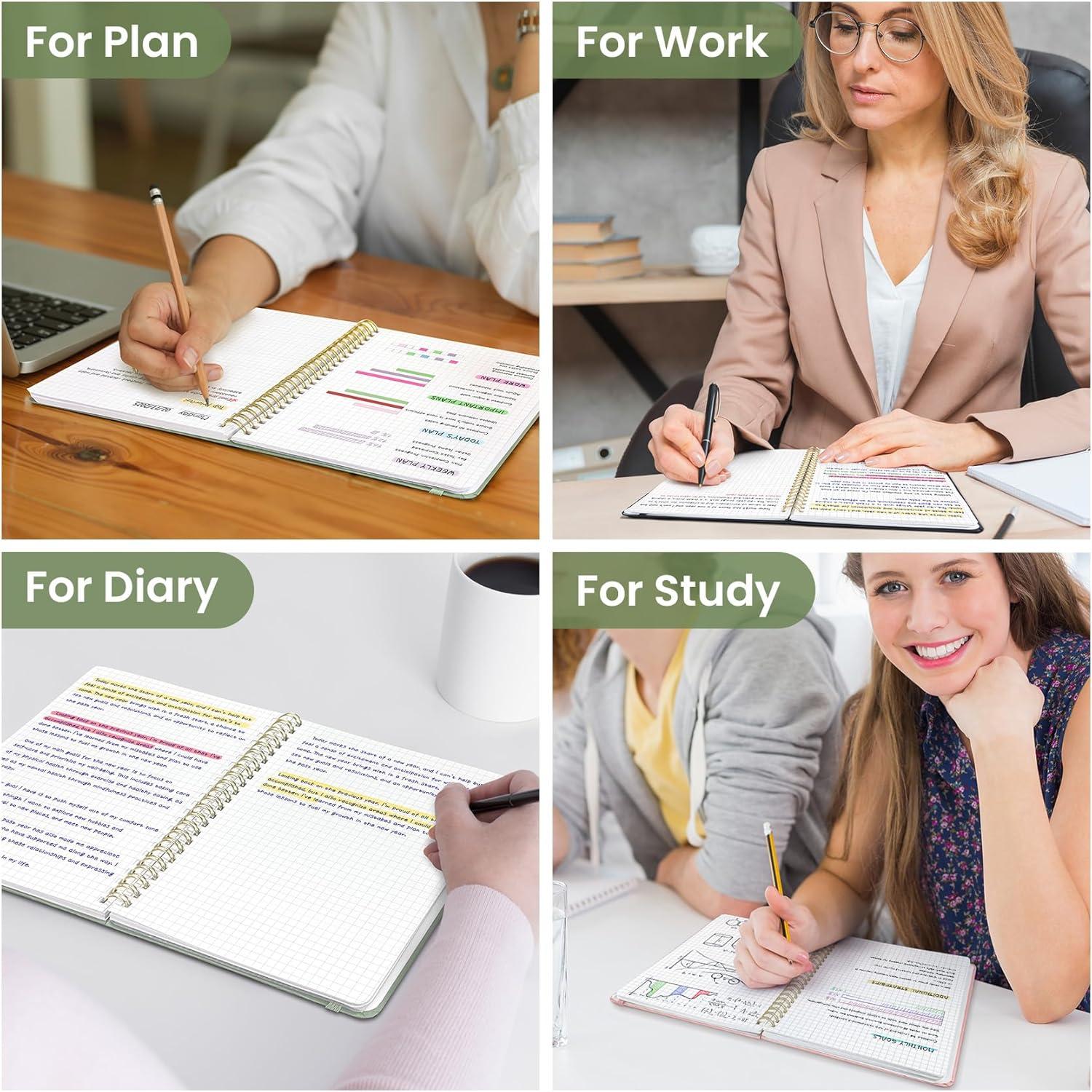image:imageTaja Lined Spiral Journal Notebook for Women amp Men 140 Pages College Ruled Hardcover Notebook for Work amp Note Taking Journals for Writing A557 x 79 GreenAGreen