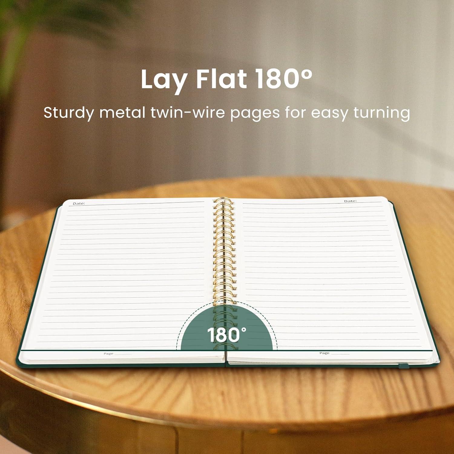 image:imageTaja Lined Spiral Journal Notebook for Women amp Men 140 Pages College Ruled Hardcover Notebook for Work amp Note Taking Journals for Writing A557 x 79 GreenFDark Green