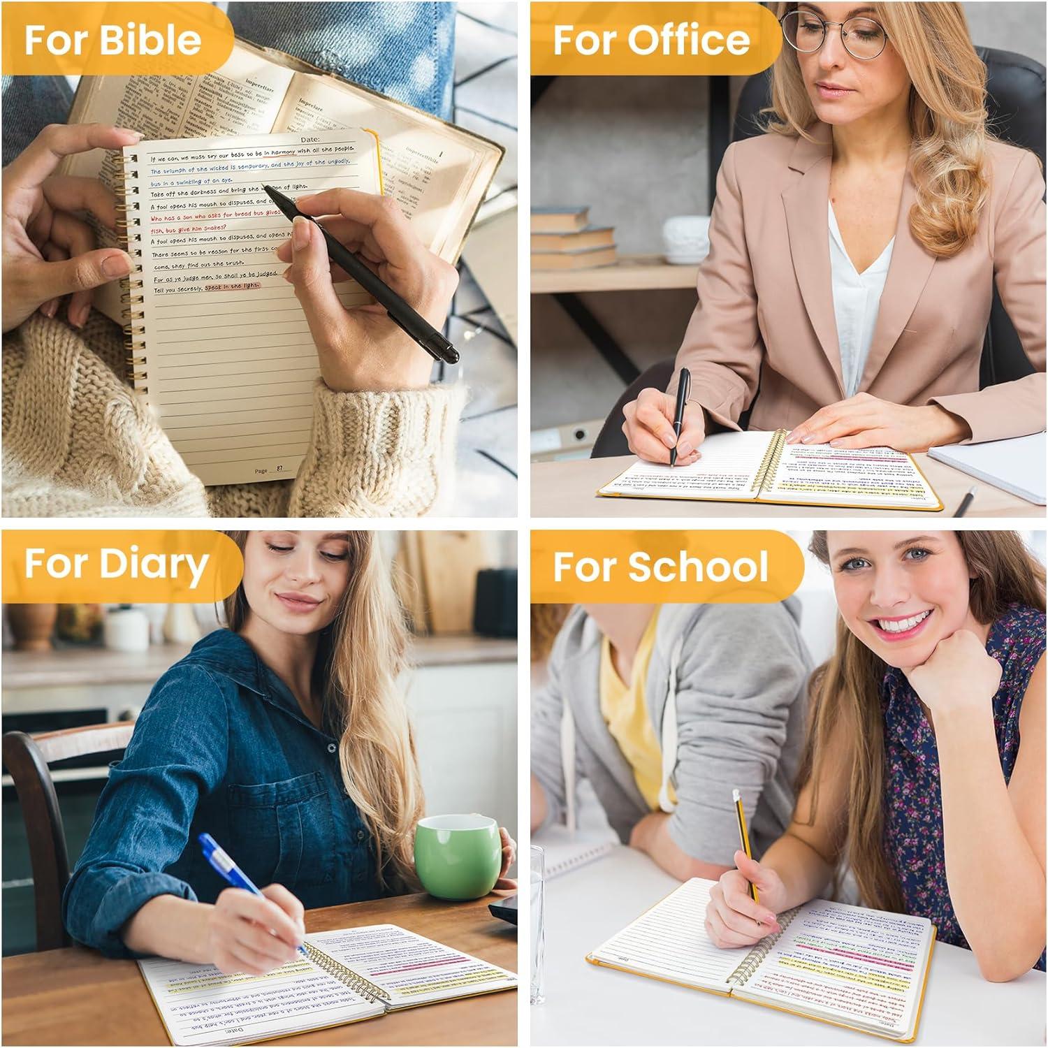 image:imageTaja Lined Spiral Journal Notebook for Women amp Men 140 Pages College Ruled Hardcover Notebook for Work amp Note Taking Journals for Writing A557 x 79 GreenHYellow