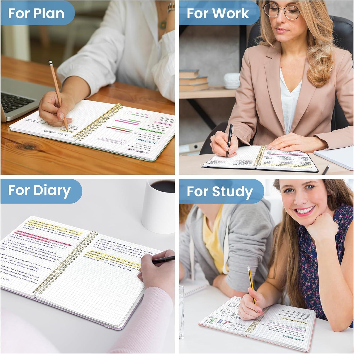 image:imageTaja Lined Spiral Journal Notebook for Women amp Men 140 Pages College Ruled Hardcover Notebook for Work amp Note Taking Journals for Writing A557 x 79 GreenDBlue