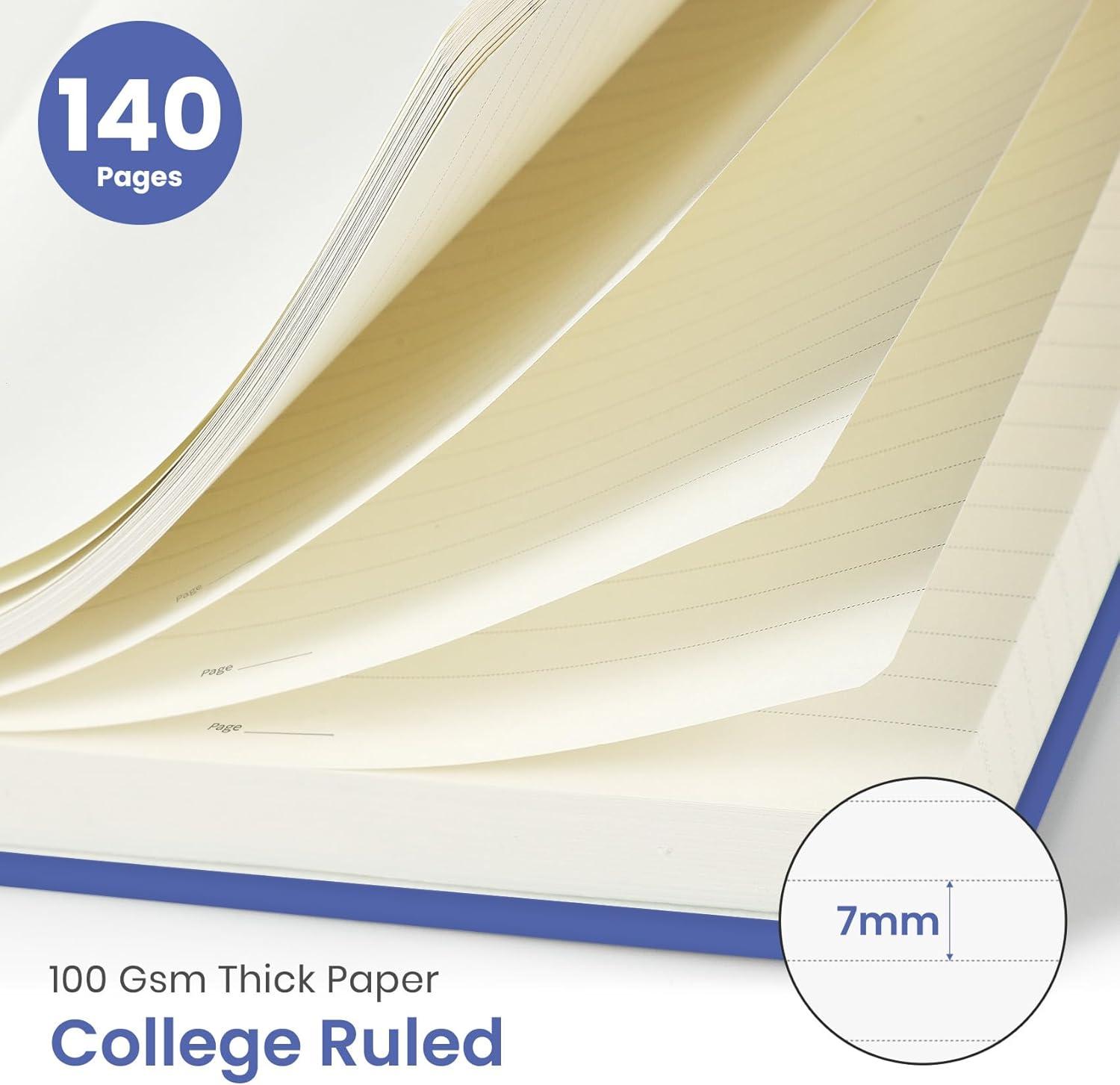 image:imageTaja Lined Spiral Journal Notebook for Women amp Men 140 Pages College Ruled Hardcover Notebook for Work amp Note Taking Journals for Writing A557 x 79 GreenKRoyal Blue