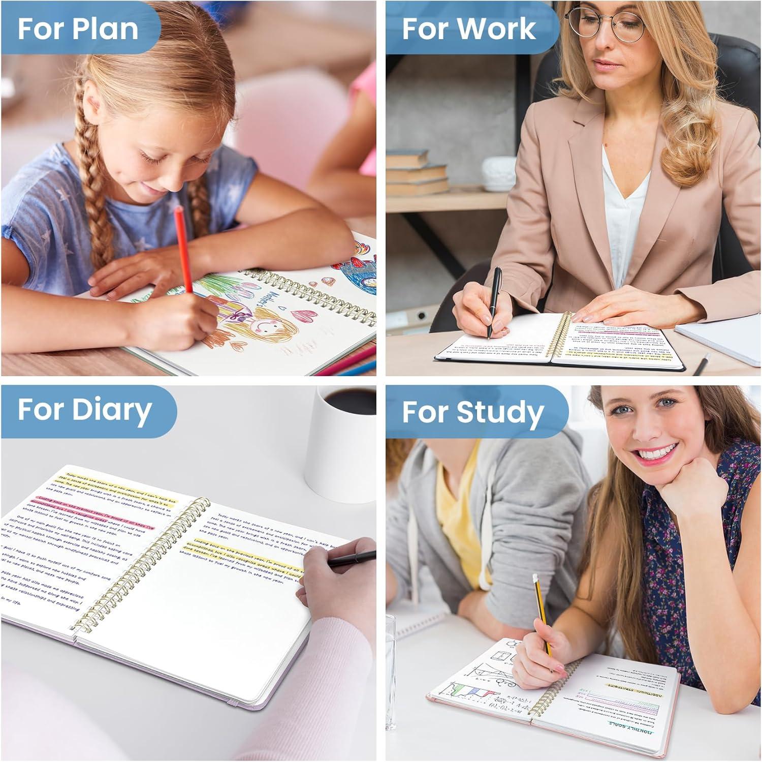 image:imageTaja Lined Spiral Journal Notebook for Women amp Men 140 Pages College Ruled Hardcover Notebook for Work amp Note Taking Journals for Writing A557 x 79 GreenDBlue
