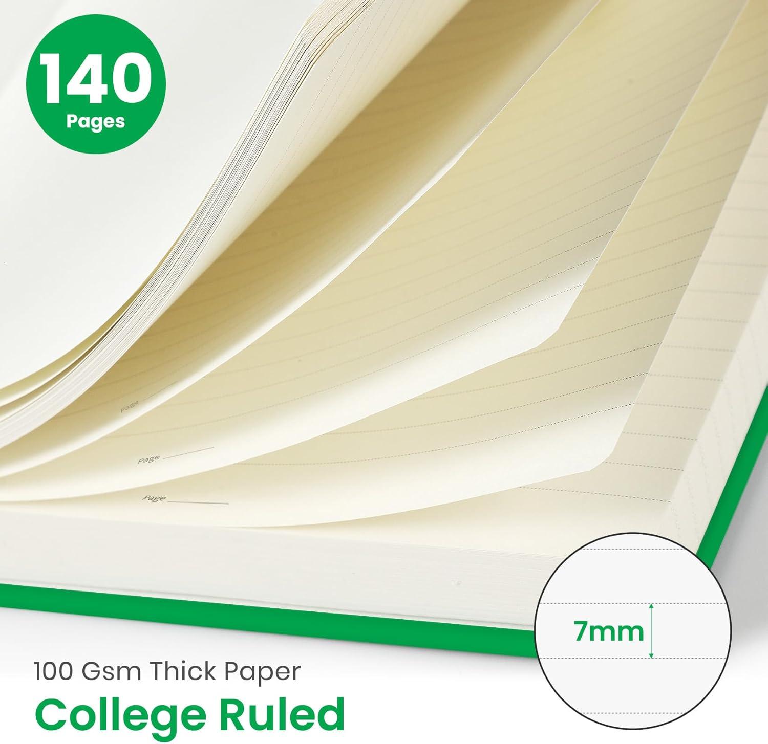 image:imageTaja Lined Spiral Journal Notebook for Women amp Men 140 Pages College Ruled Hardcover Notebook for Work amp Note Taking Journals for Writing A557 x 79 GreenJRacing Green