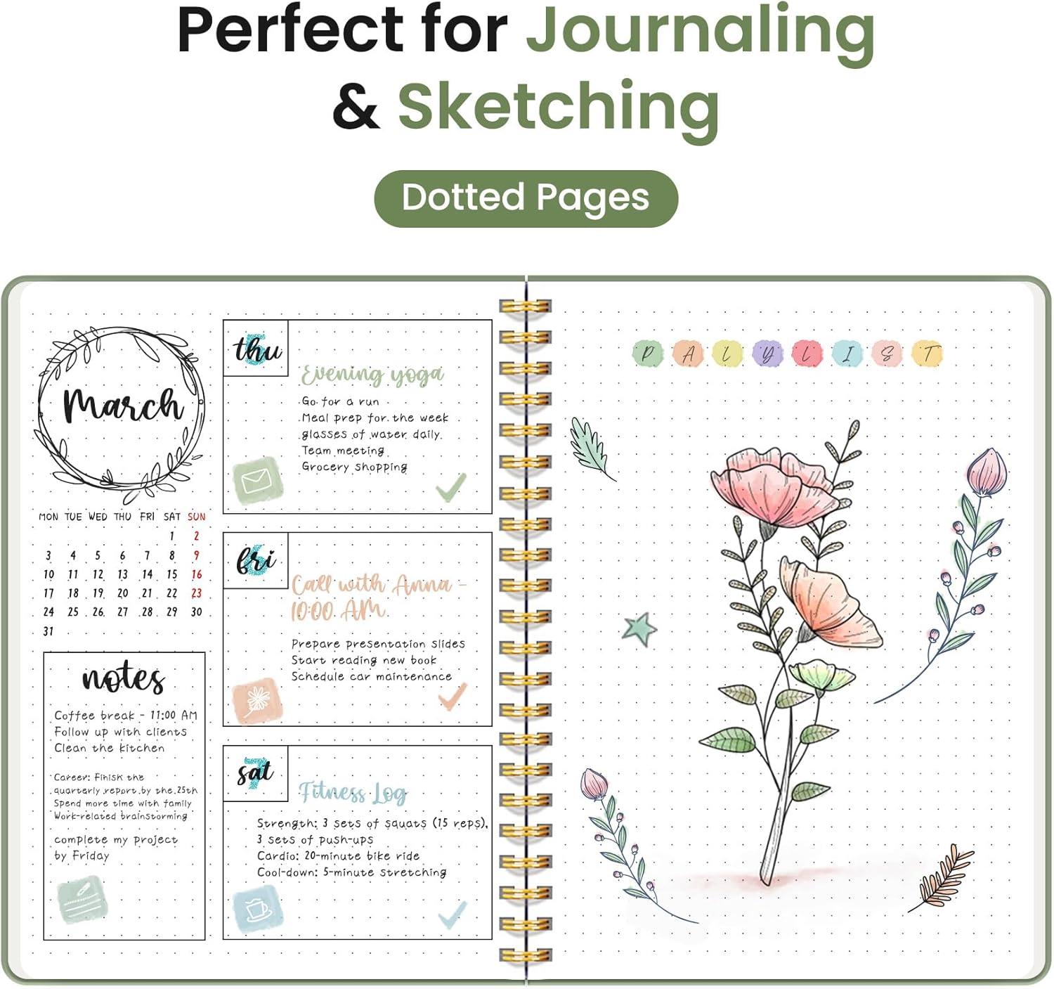 image:imageTaja Lined Spiral Journal Notebook for Women amp Men 140 Pages College Ruled Hardcover Notebook for Work amp Note Taking Journals for Writing A557 x 79 GreenAGreen