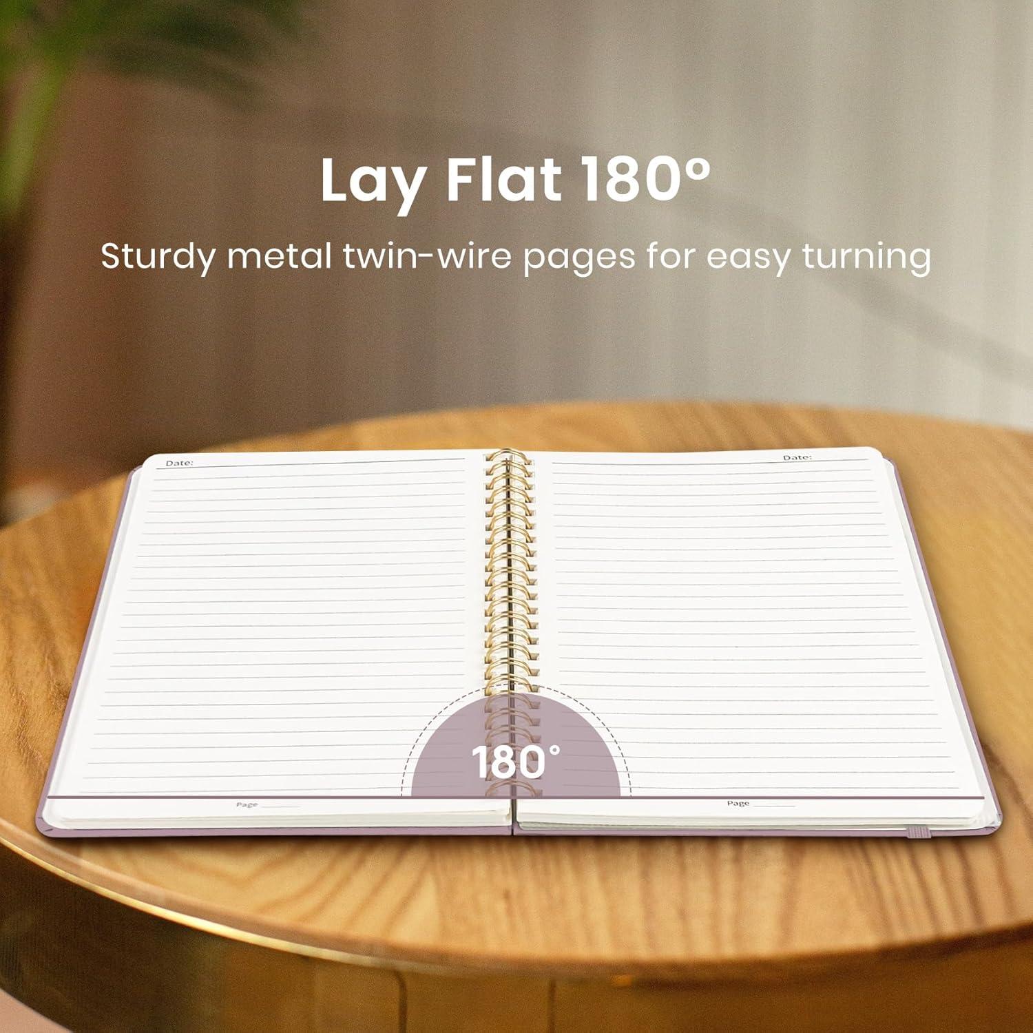 image:imageTaja Lined Spiral Journal Notebook for Women amp Men 140 Pages College Ruled Hardcover Notebook for Work amp Note Taking Journals for Writing A557 x 79 GreenKBoho Purple