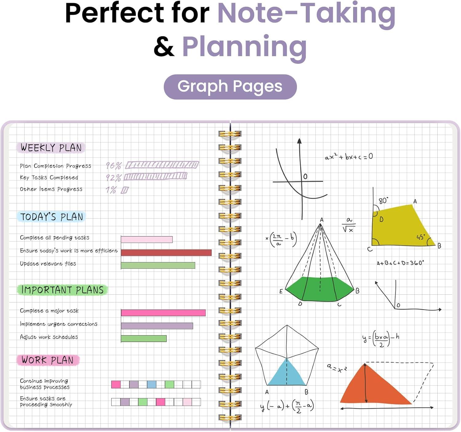 image:imageTaja Lined Spiral Journal Notebook for Women amp Men 140 Pages College Ruled Hardcover Notebook for Work amp Note Taking Journals for Writing A557 x 79 GreenEPurple