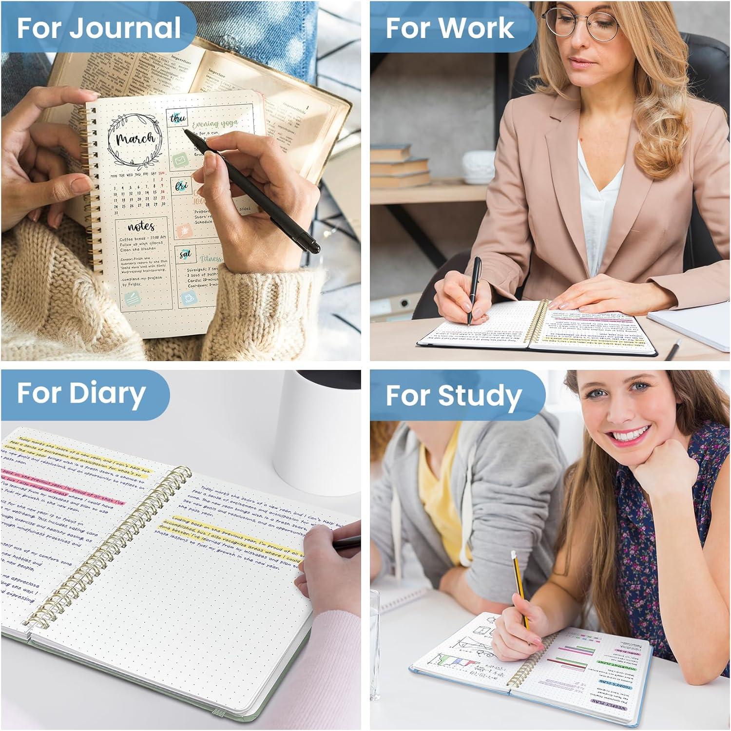 image:imageTaja Lined Spiral Journal Notebook for Women amp Men 140 Pages College Ruled Hardcover Notebook for Work amp Note Taking Journals for Writing A557 x 79 GreenDBlue