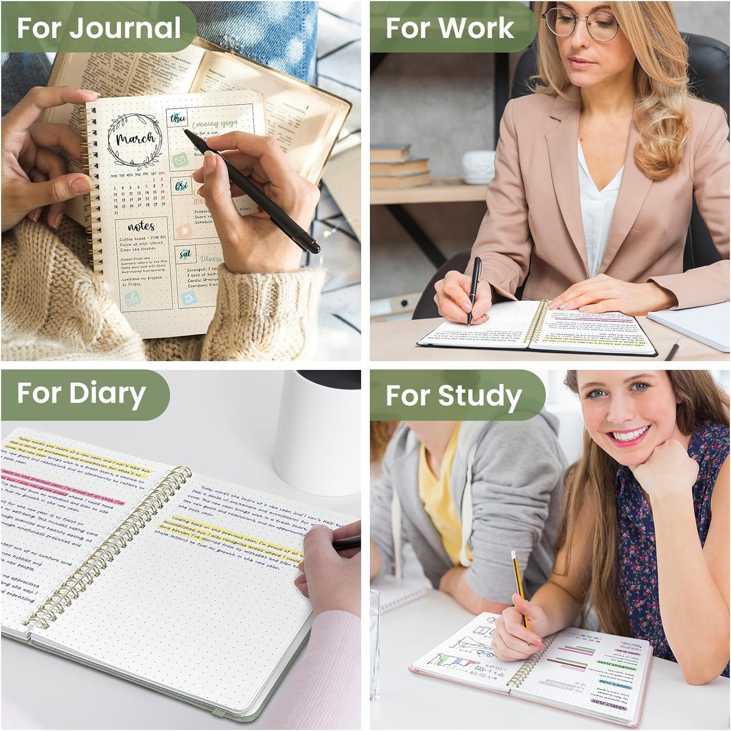 image:imageTaja Lined Spiral Journal Notebook for Women amp Men 140 Pages College Ruled Hardcover Notebook for Work amp Note Taking Journals for Writing A557 x 79 GreenAGreen