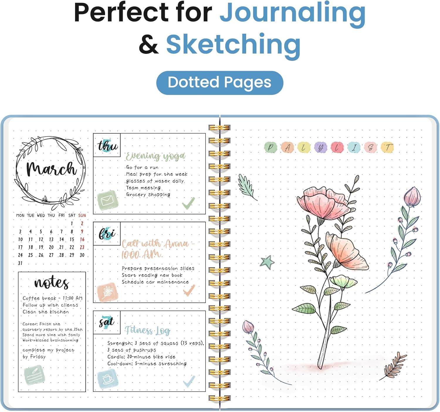 image:imageTaja Lined Spiral Journal Notebook for Women amp Men 140 Pages College Ruled Hardcover Notebook for Work amp Note Taking Journals for Writing A557 x 79 GreenDBlue