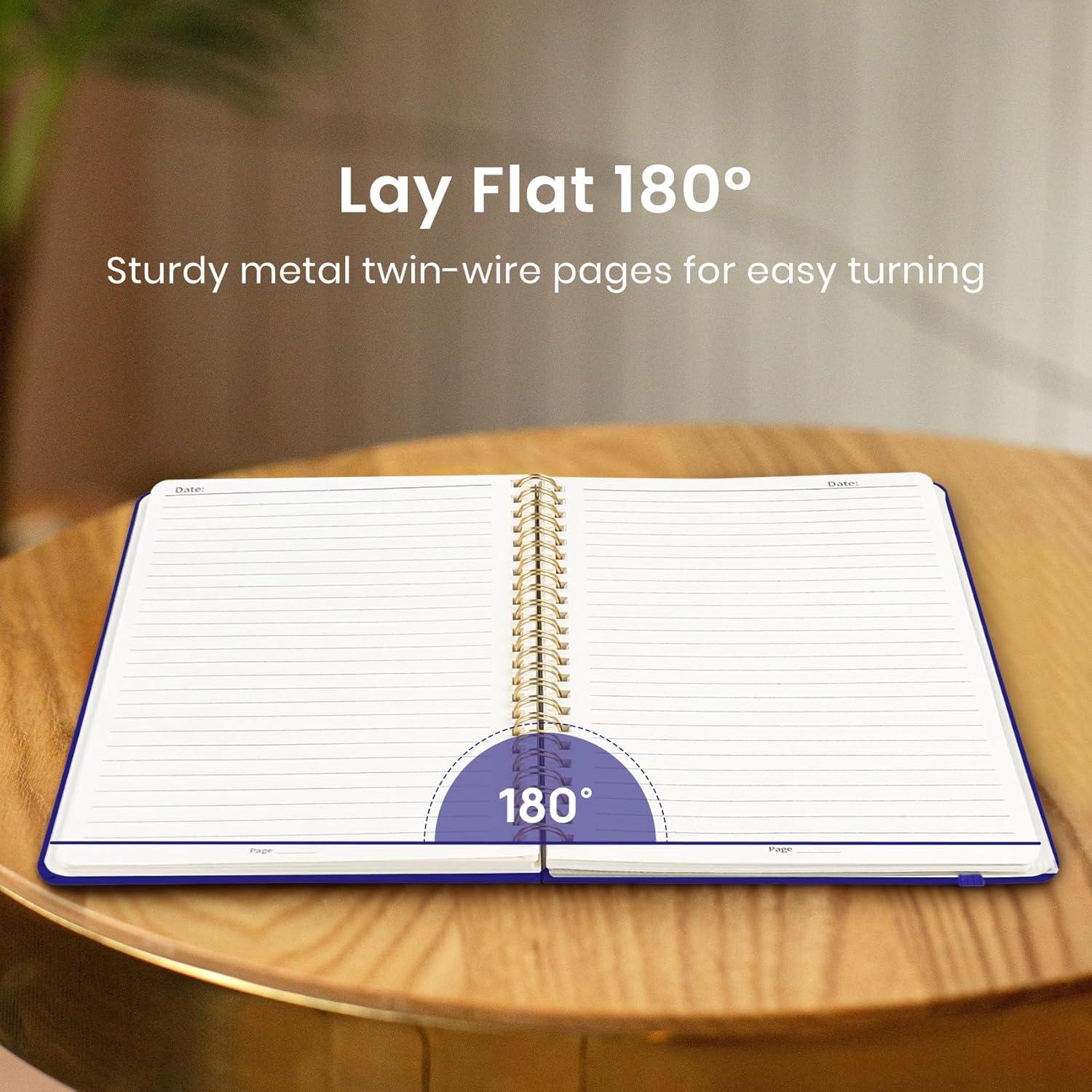 image:imageTaja Lined Spiral Journal Notebook for Women amp Men 140 Pages College Ruled Hardcover Notebook for Work amp Note Taking Journals for Writing A557 x 79 GreenVDeep Blue