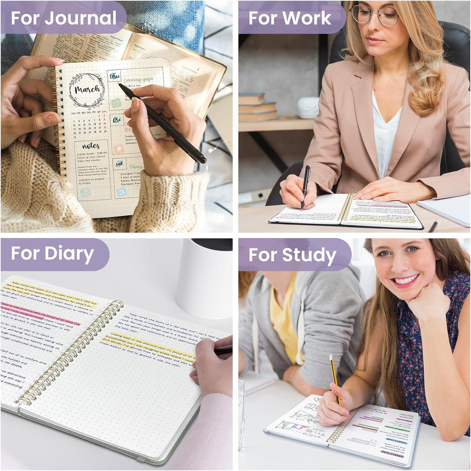 image:imageTaja Lined Spiral Journal Notebook for Women amp Men 140 Pages College Ruled Hardcover Notebook for Work amp Note Taking Journals for Writing A557 x 79 GreenEPurple