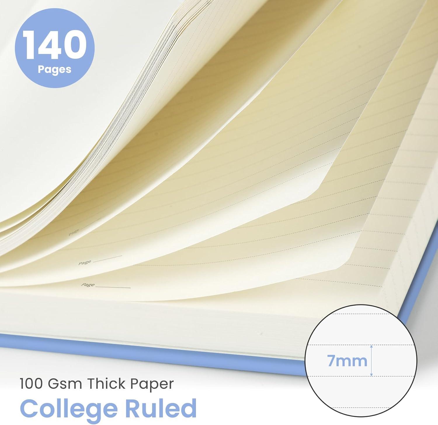 image:imageTaja Lined Spiral Journal Notebook for Women amp Men 140 Pages College Ruled Hardcover Notebook for Work amp Note Taking Journals for Writing A557 x 79 GreenJLavender