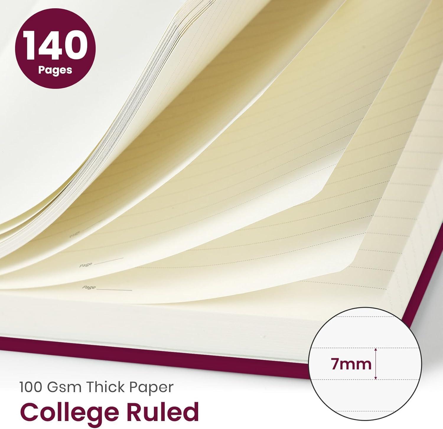 image:imageTaja Lined Spiral Journal Notebook for Women amp Men 140 Pages College Ruled Hardcover Notebook for Work amp Note Taking Journals for Writing A557 x 79 GreenICrabberry Red