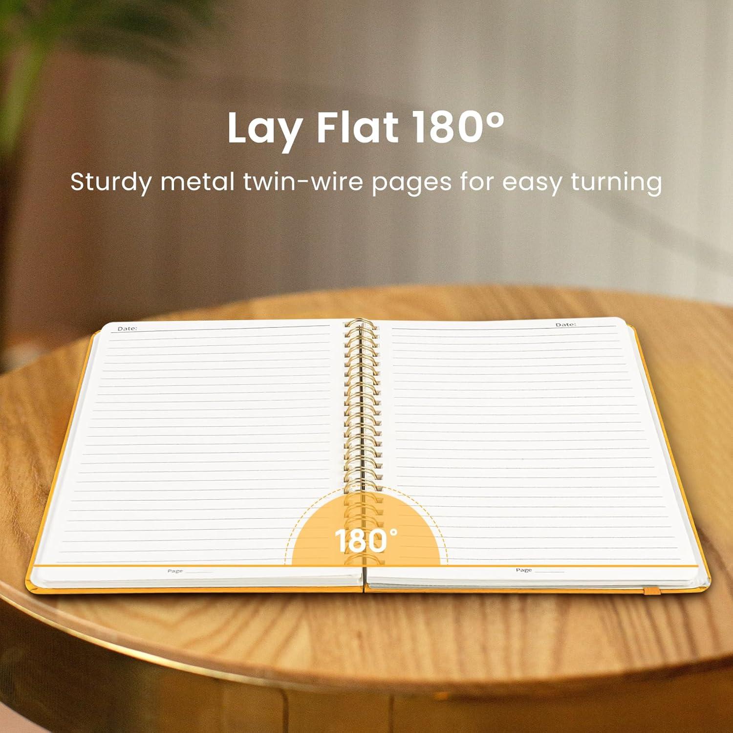 image:imageTaja Lined Spiral Journal Notebook for Women amp Men 140 Pages College Ruled Hardcover Notebook for Work amp Note Taking Journals for Writing A557 x 79 GreenHYellow