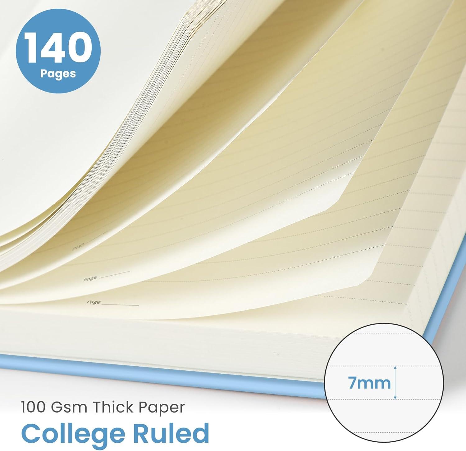 image:imageTaja Lined Spiral Journal Notebook for Women amp Men 140 Pages College Ruled Hardcover Notebook for Work amp Note Taking Journals for Writing A557 x 79 GreenDBlue