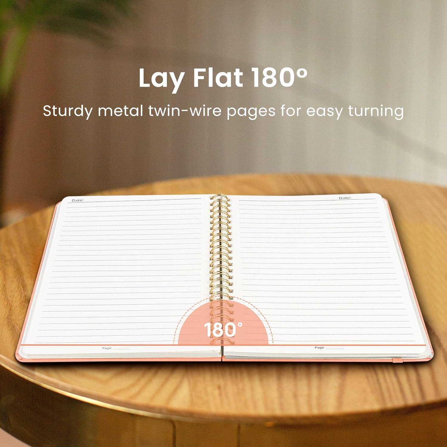 image:imageTaja Lined Spiral Journal Notebook for Women amp Men 140 Pages College Ruled Hardcover Notebook for Work amp Note Taking Journals for Writing A557 x 79 GreenGCoral